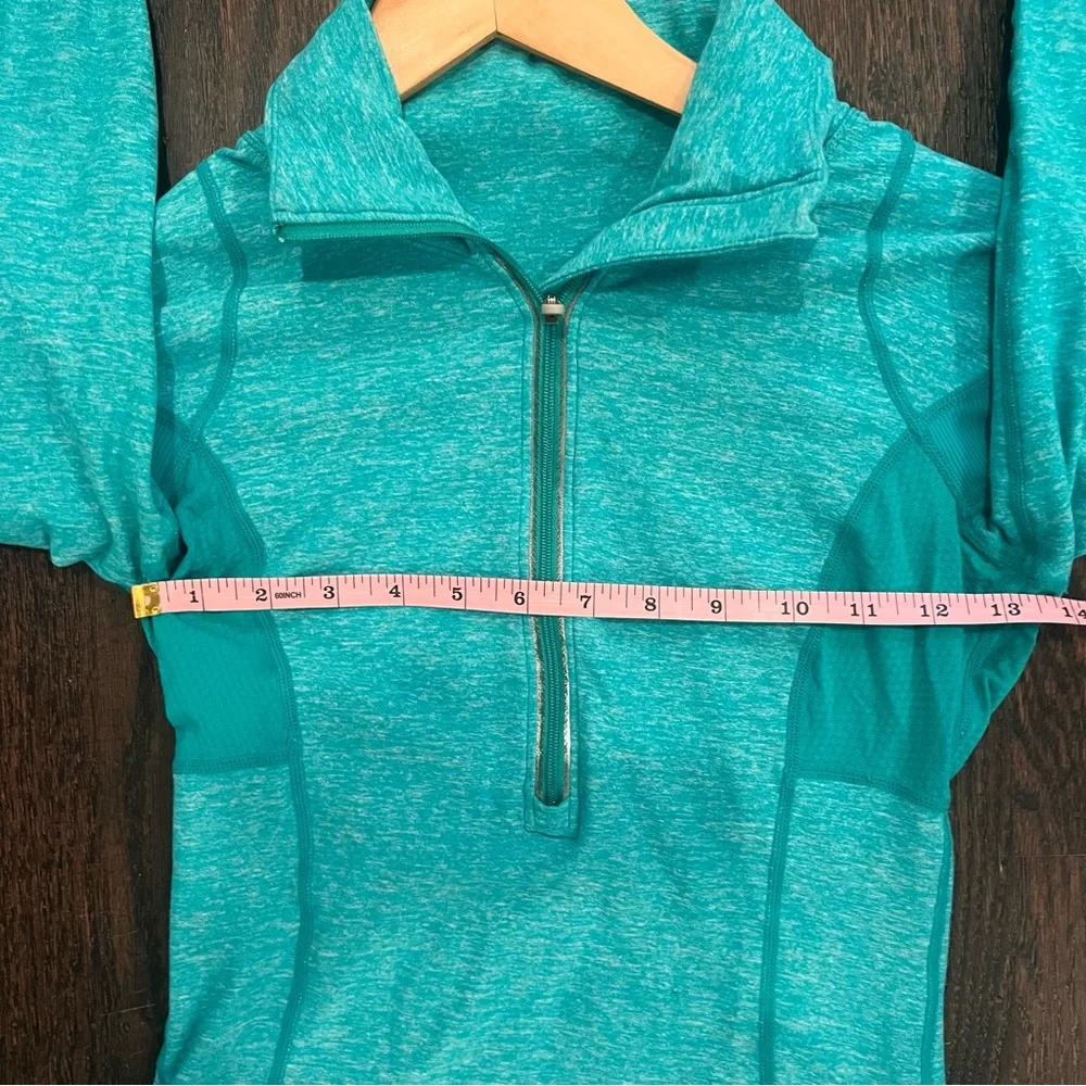 Lululemon Swifty Tech Half-Zip Teal Long Sleeve Top Size 4